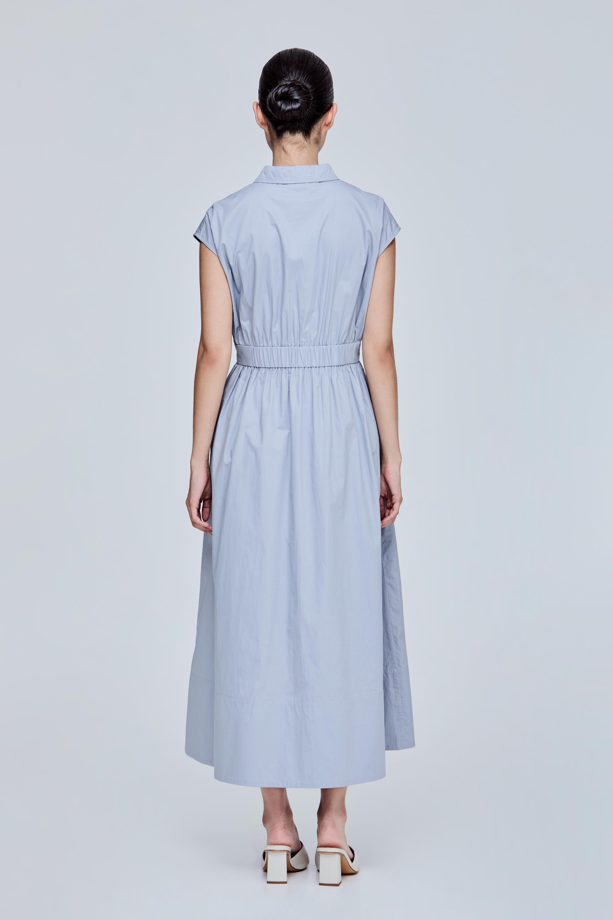 Fit-and-flare Zipper Maxi Dress