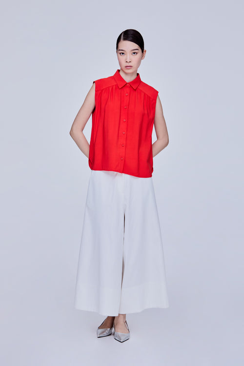 Gathers Detailed Collared Top