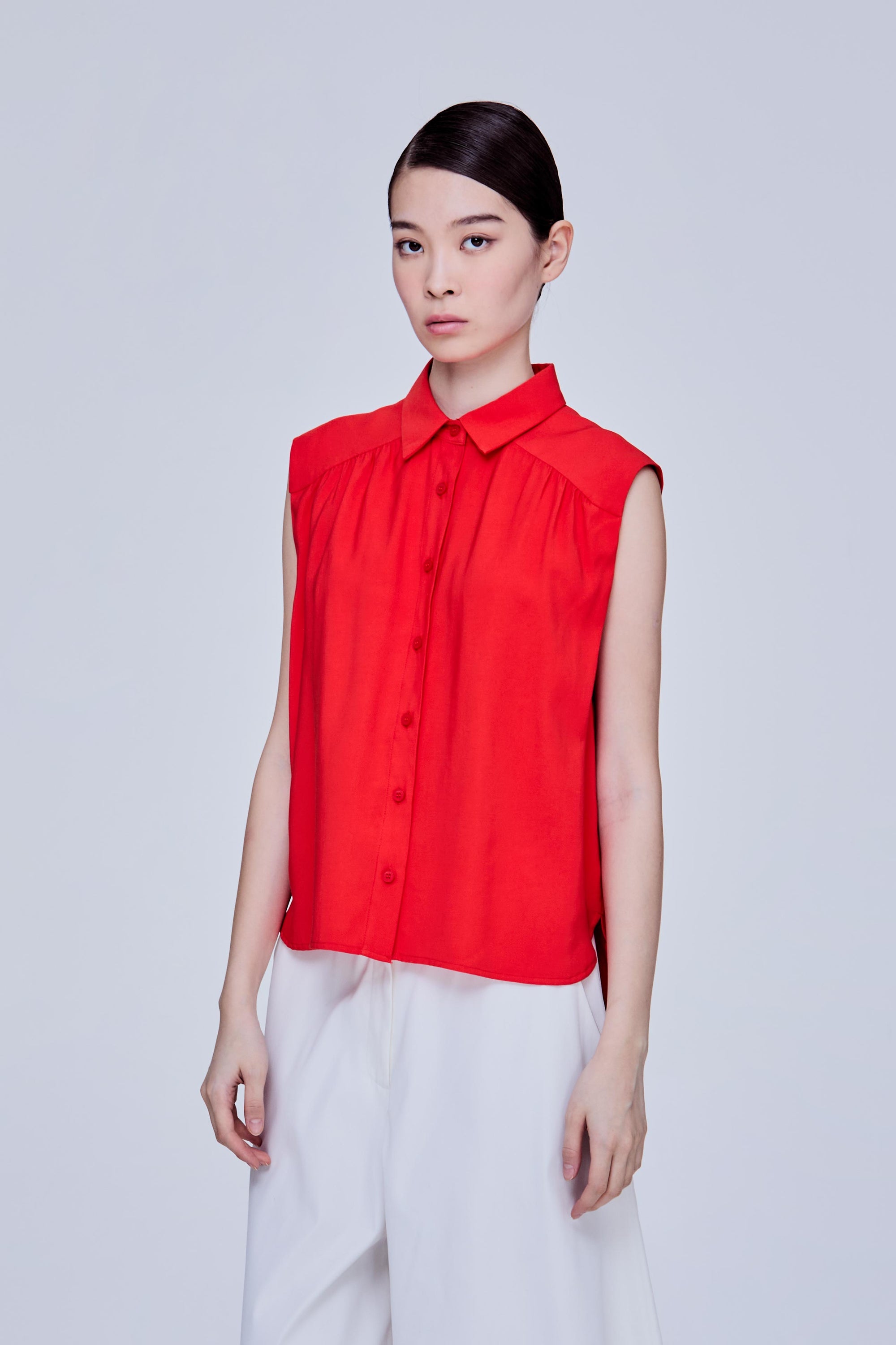 Gathers Detailed Collared Top
