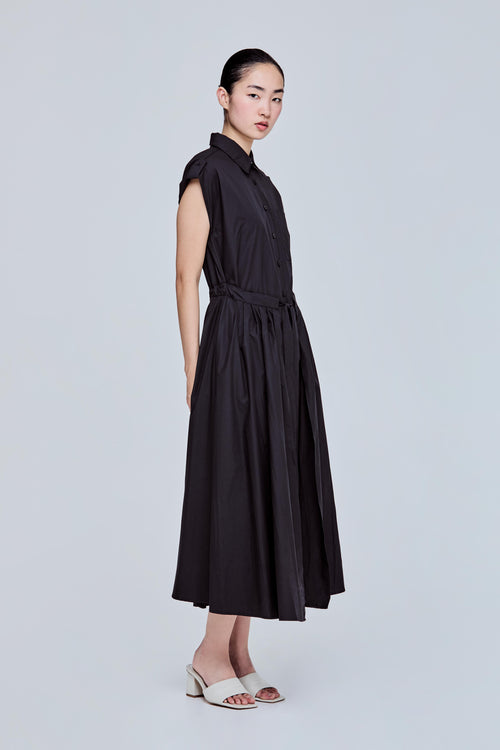 Pleats Paneled Midi Dress
