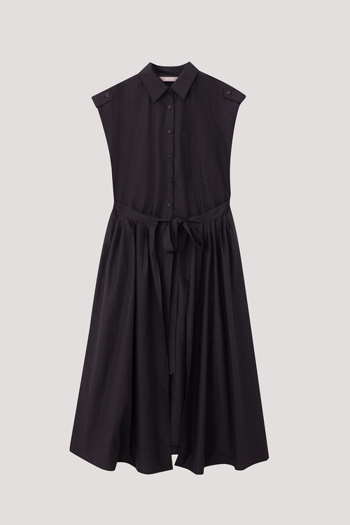Pleats Paneled Midi Dress
