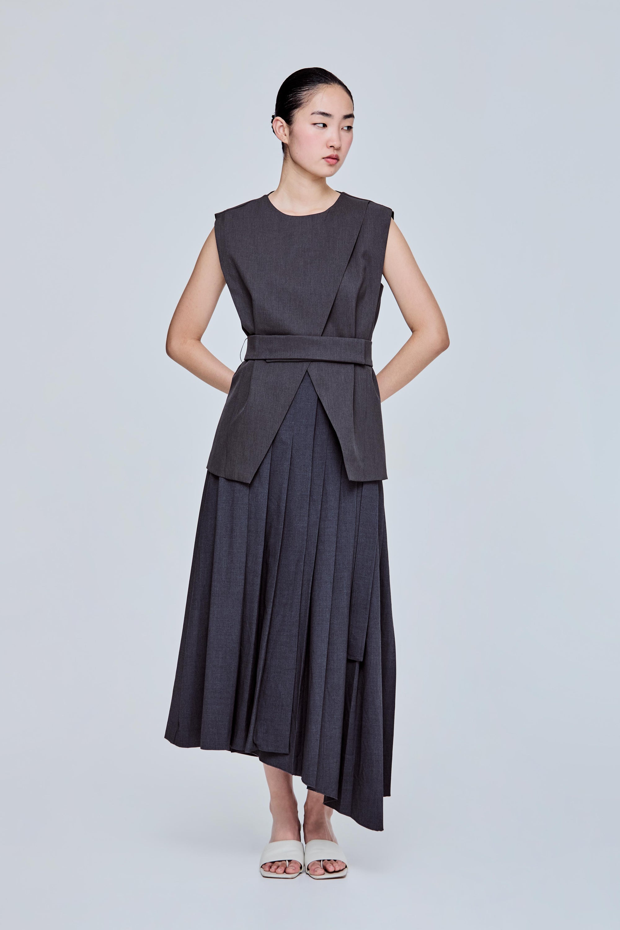 Layered Front Belted Top