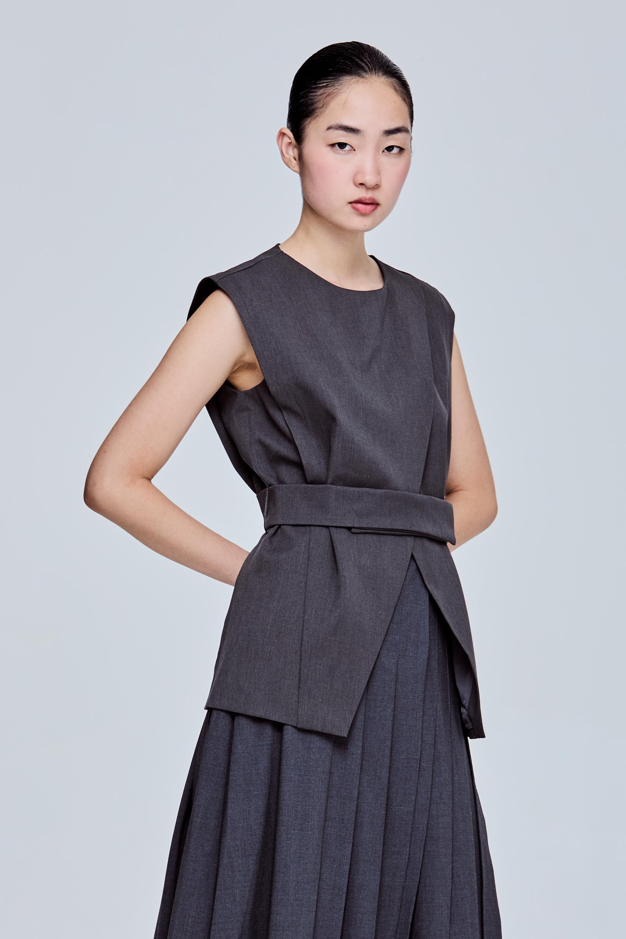 Layered Front Belted Top