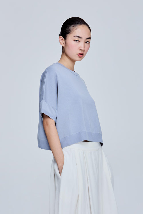 Contrast Organza Knit Top