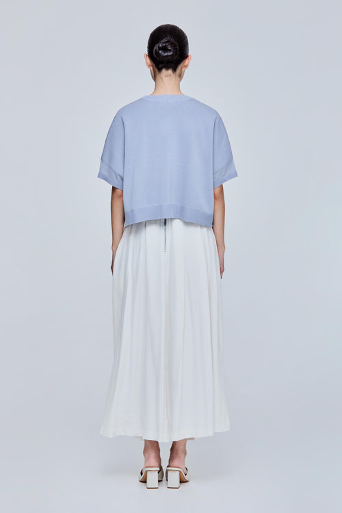 Contrast Organza Knit Top