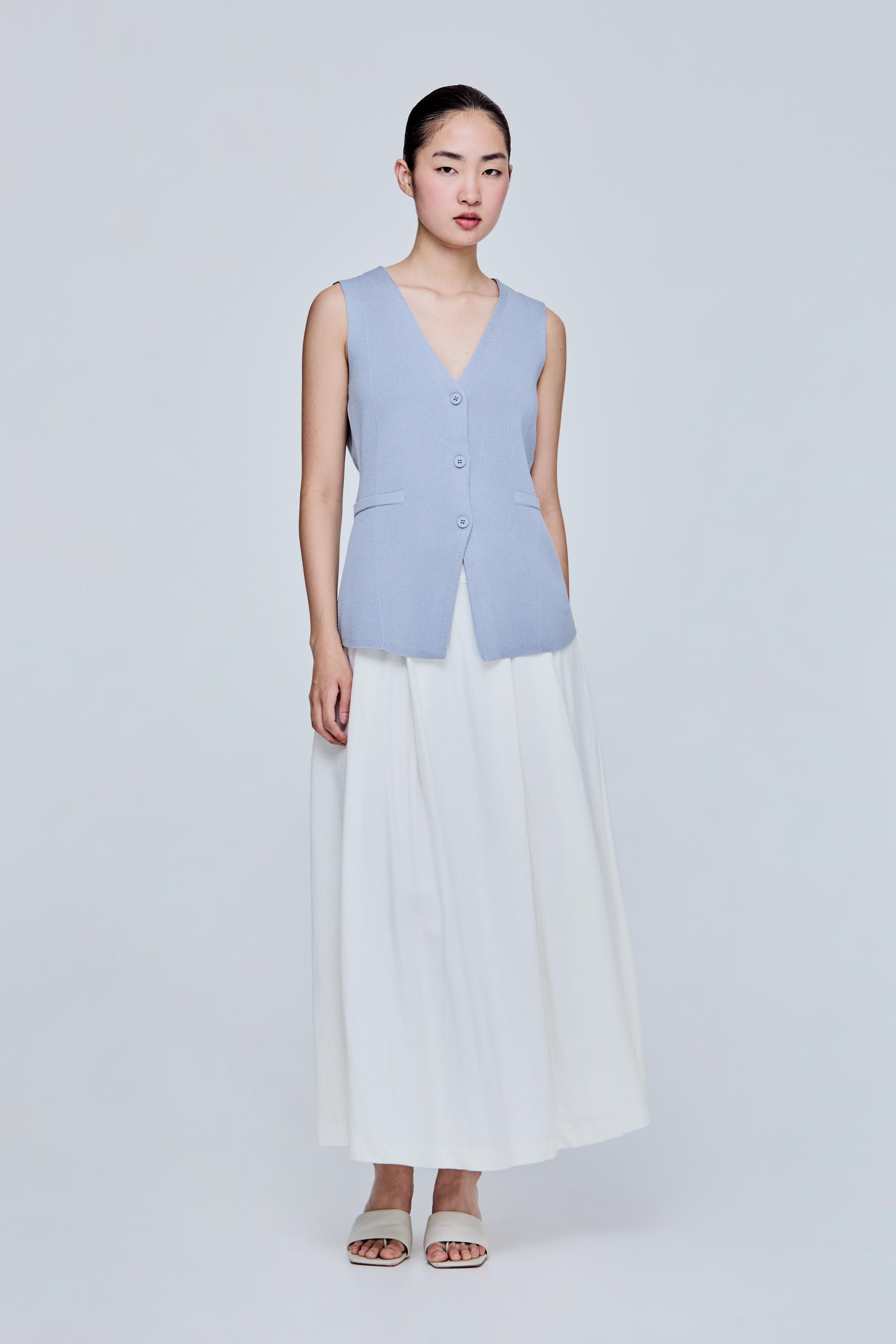 Buttoned Knit Vest
