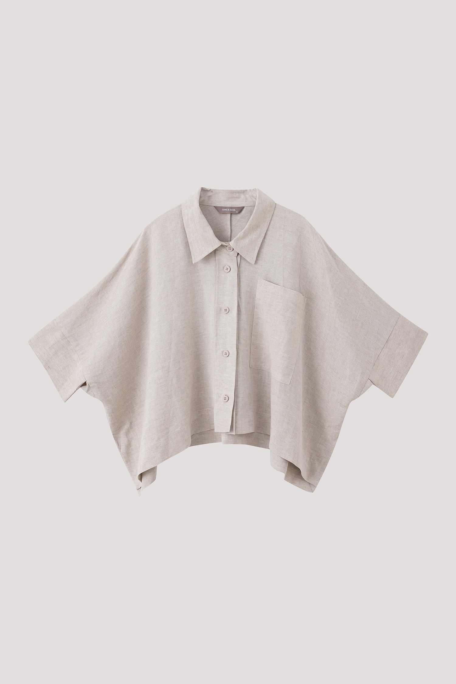 Boxy Collared Linen Blouse