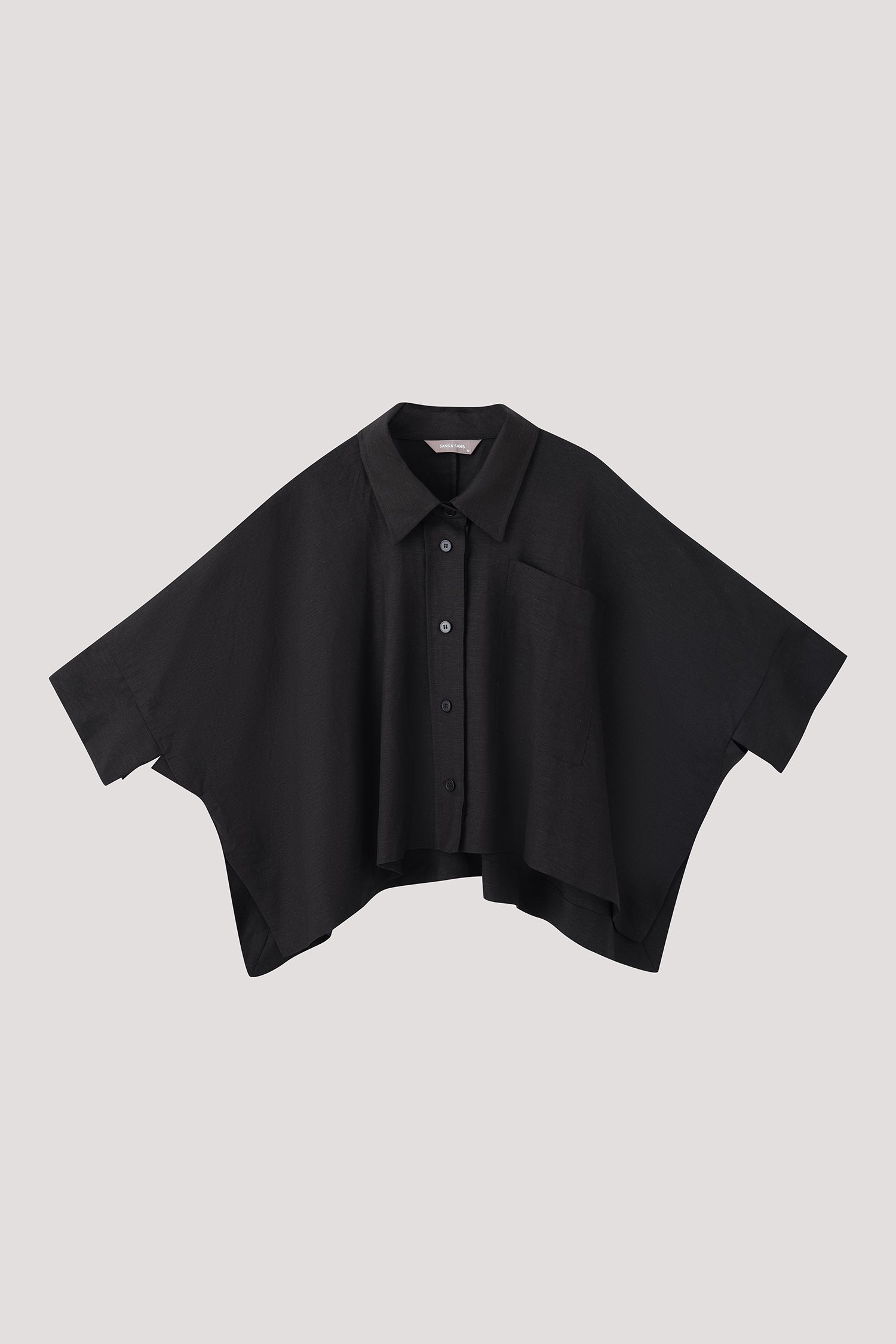 Boxy Collared Linen Blouse