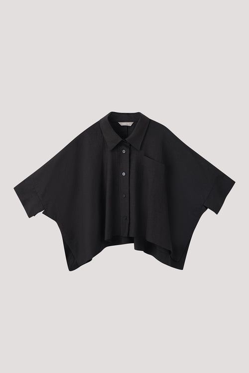 Boxy Collared Linen Blouse