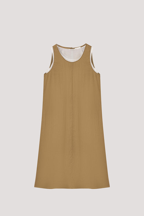 Contrast Layered Shift Dress