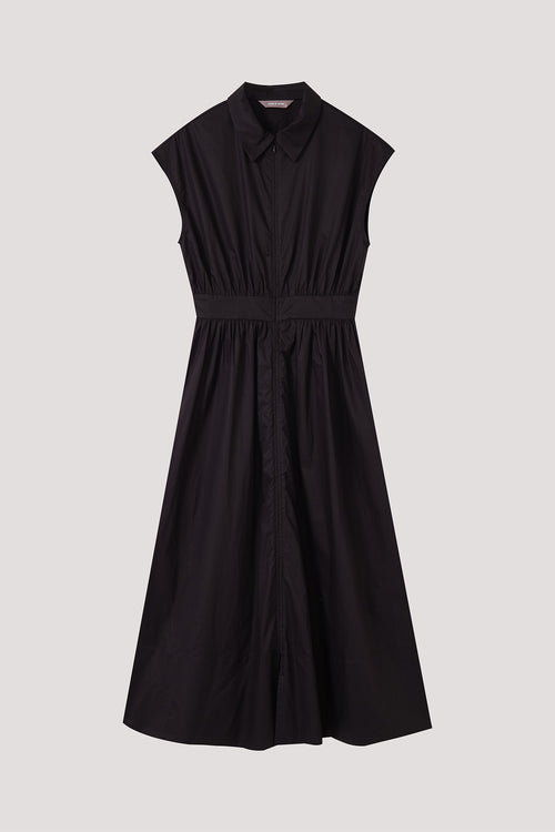 Fit-and-flare Zipper Maxi Dress