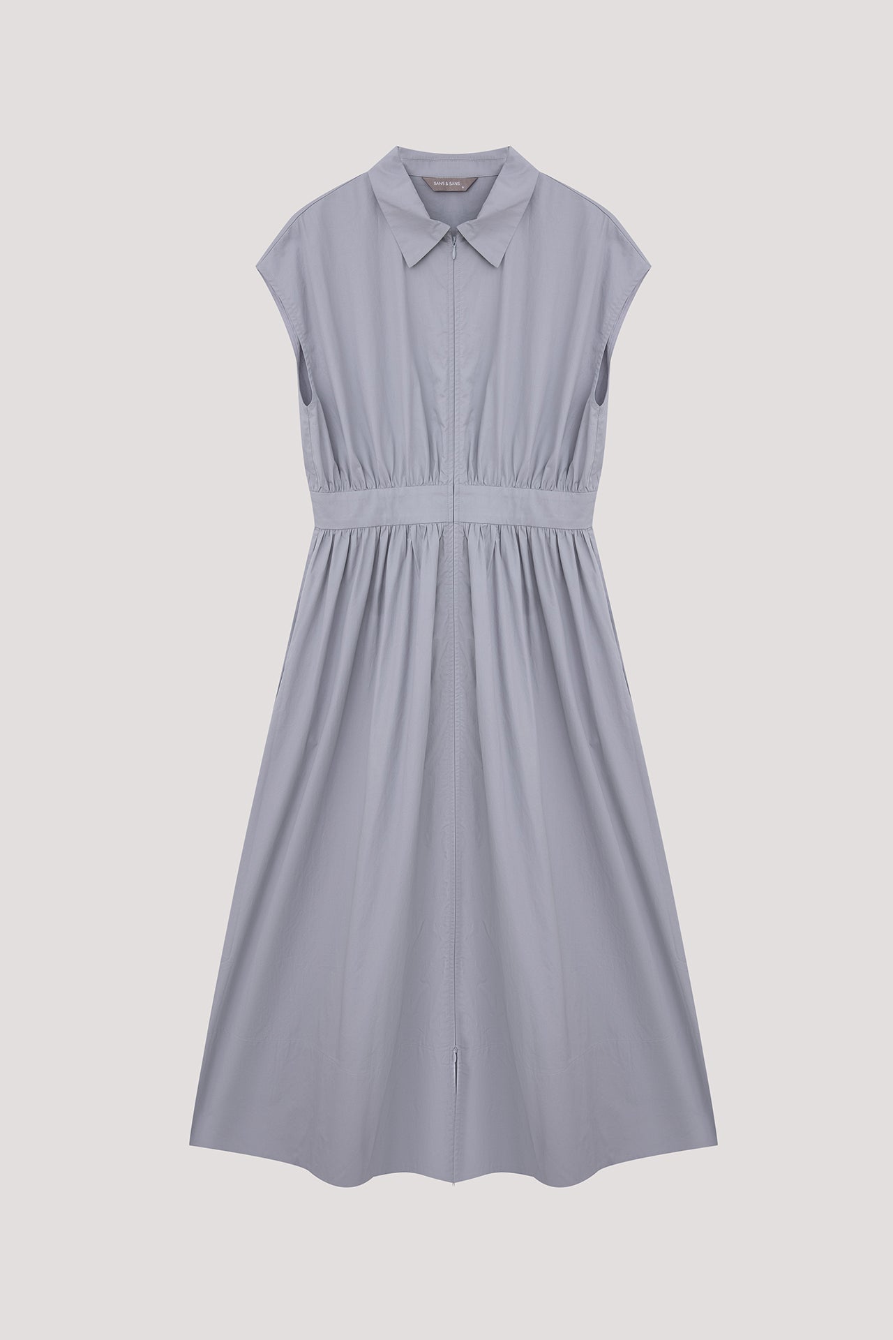 Fit-and-flare Zipper Maxi Dress