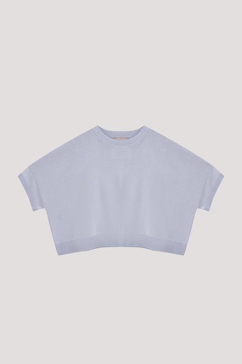 Contrast Organza Knit Top