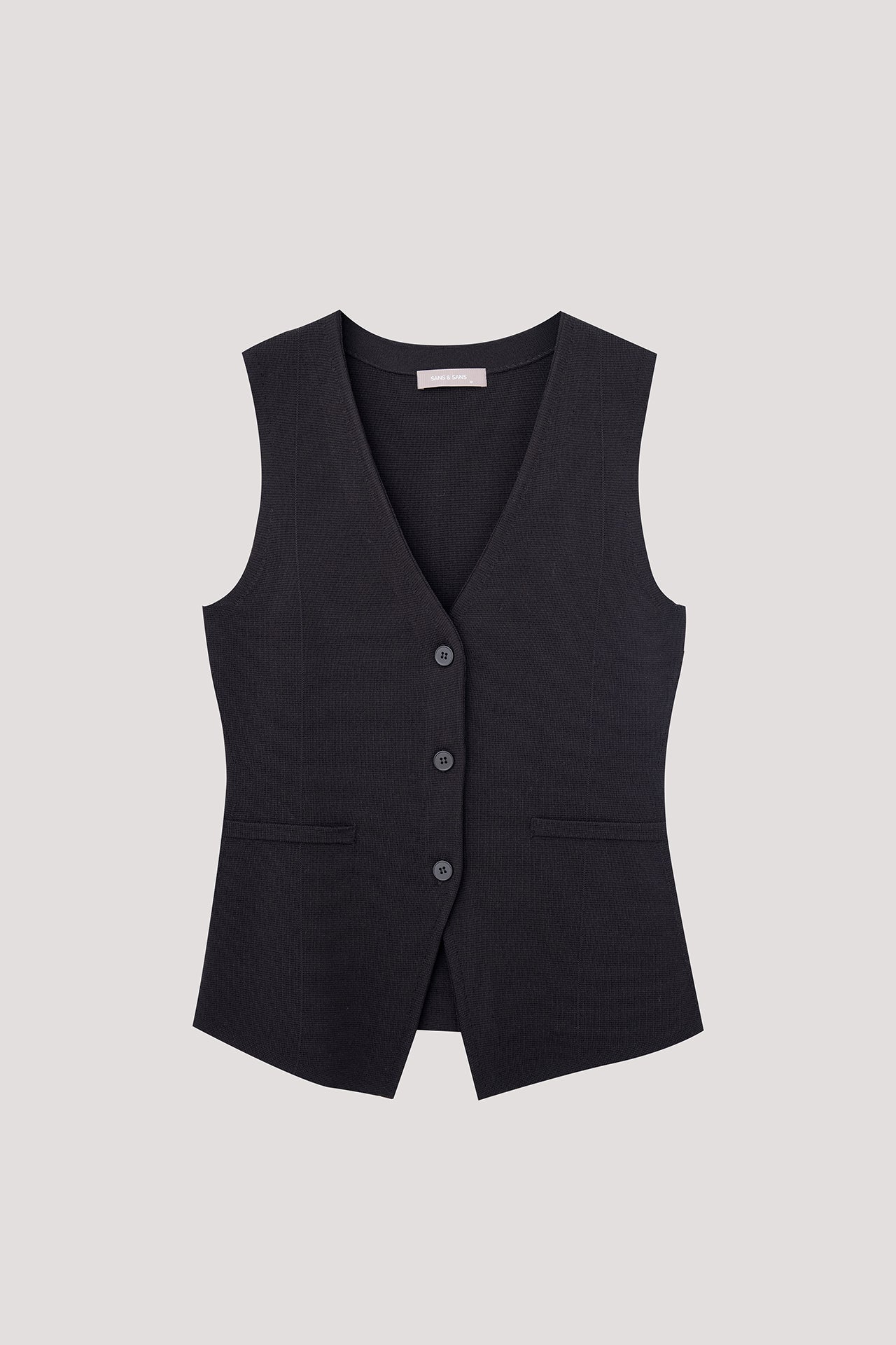Buttoned Knit Vest