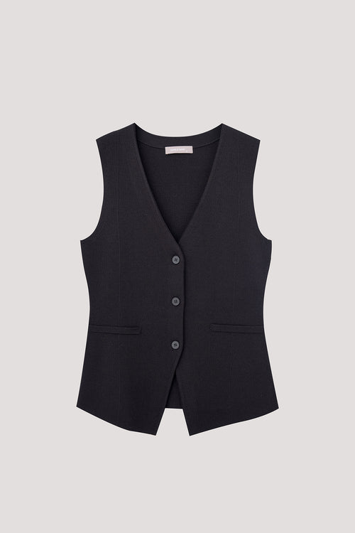 Buttoned Knit Vest