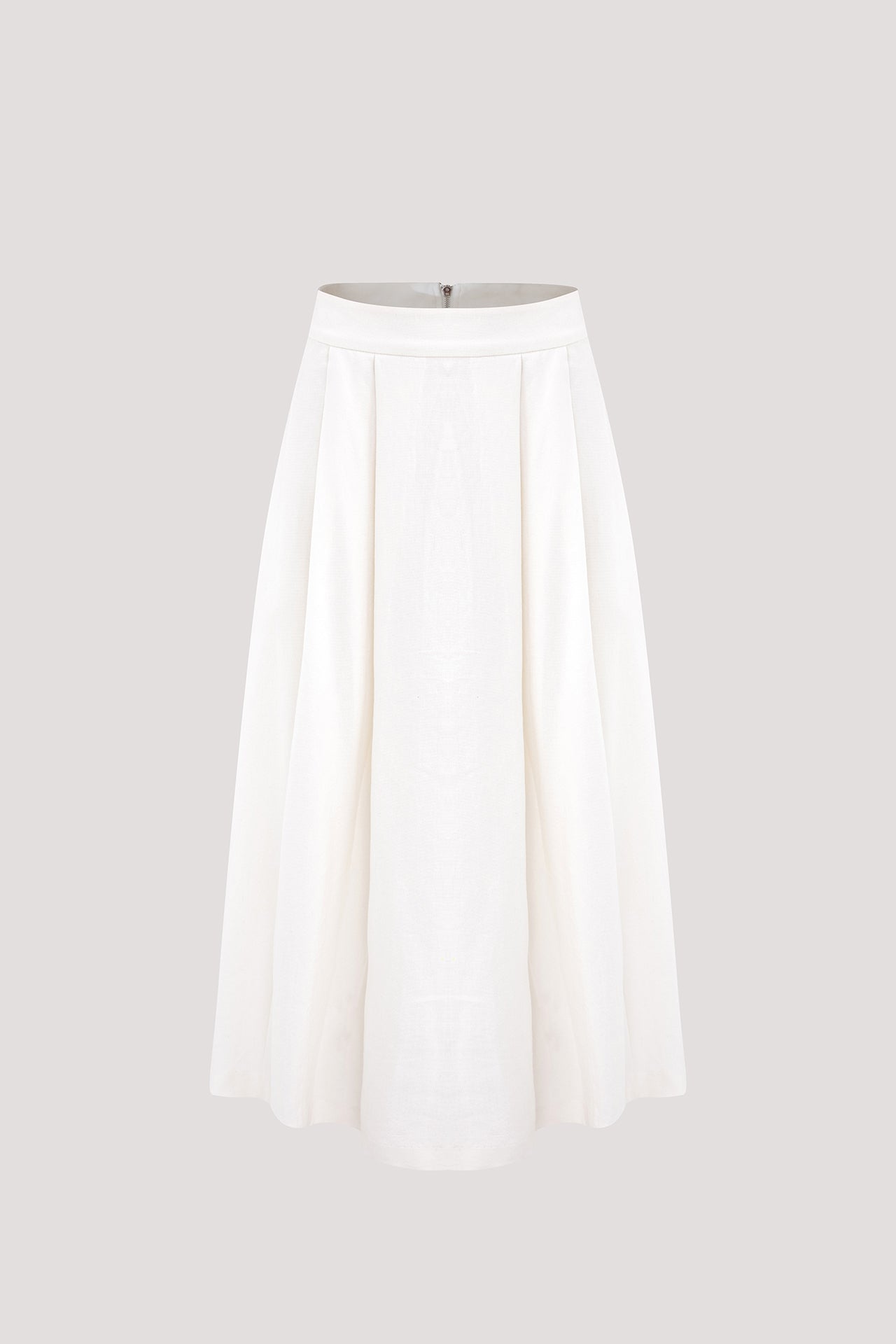 Pleated Flare Zipper Skirt