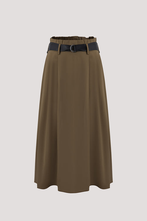 Paperbag Waist Skirt With Sash