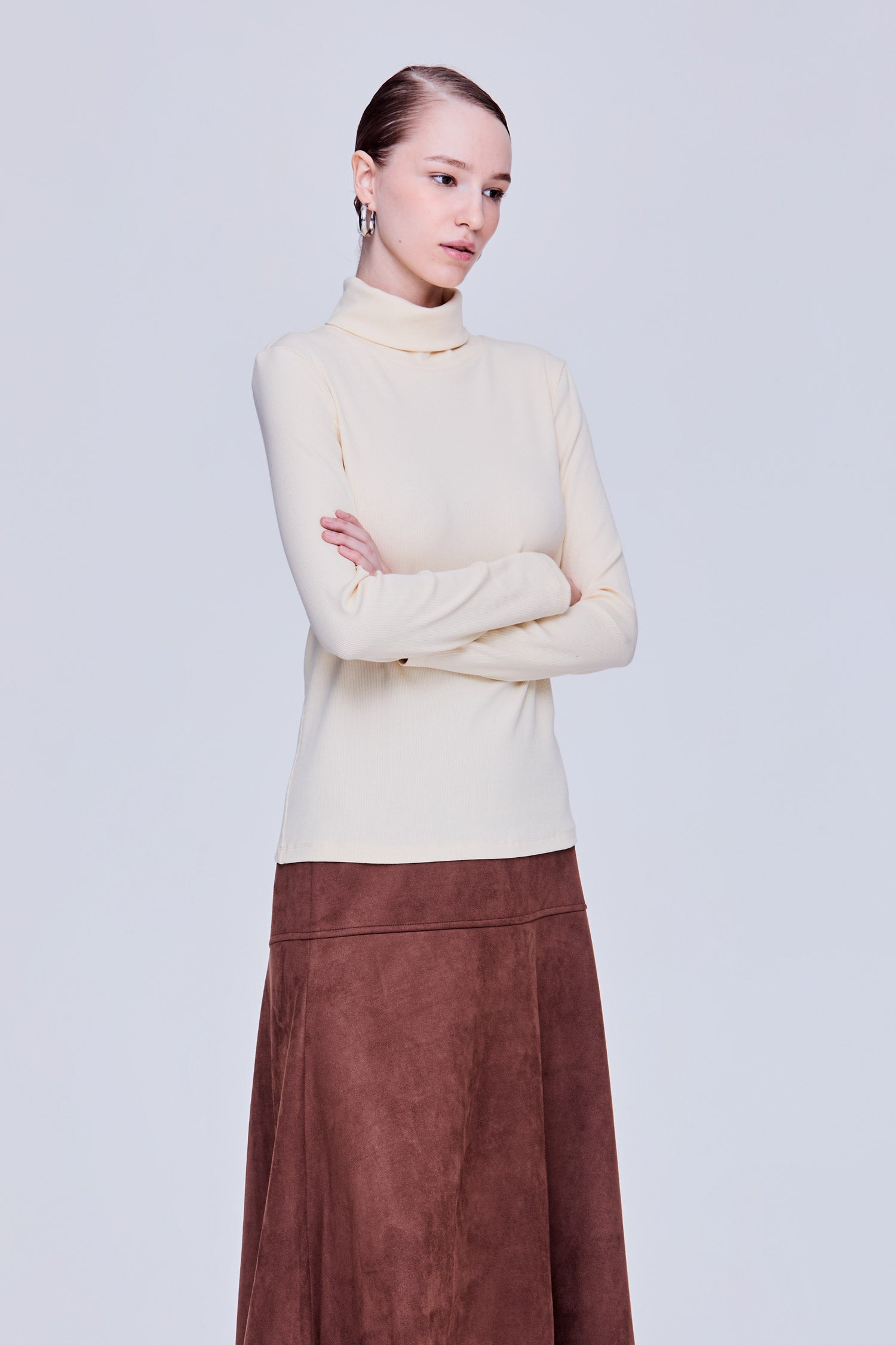 、 High Collar Ribbed Top – SANS & SANS Malaysia