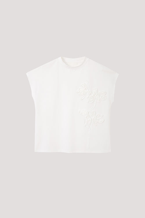 Floral Applique Jersey Top