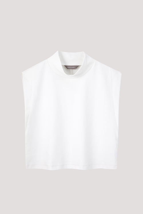 Boxy High Neck Crop Top