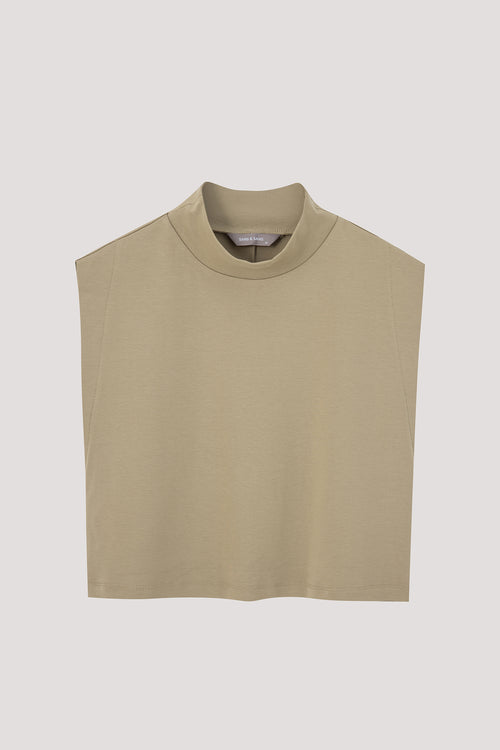 Boxy High Neck Crop Top