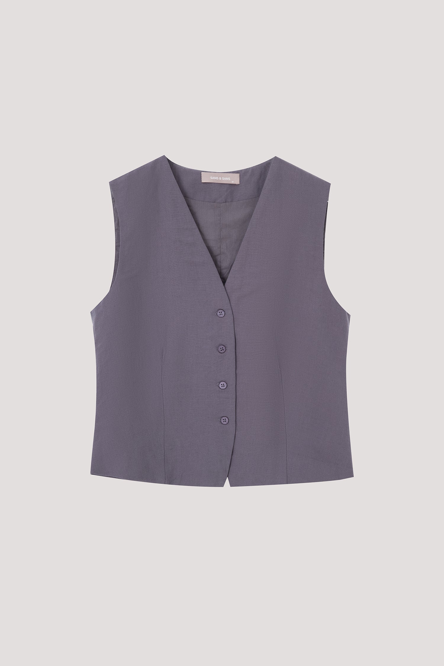 Linen Single Breasted Vest