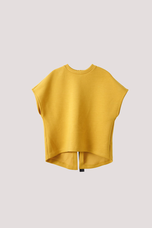 High Collar Top With Back Ribbon